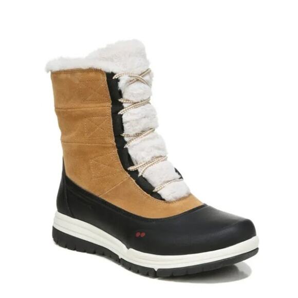 RYKA Womens 9.5M Tan Black Suede All Access Waterproof Hiker Boot Lace Up LB14-3 - Picture 1 of 9